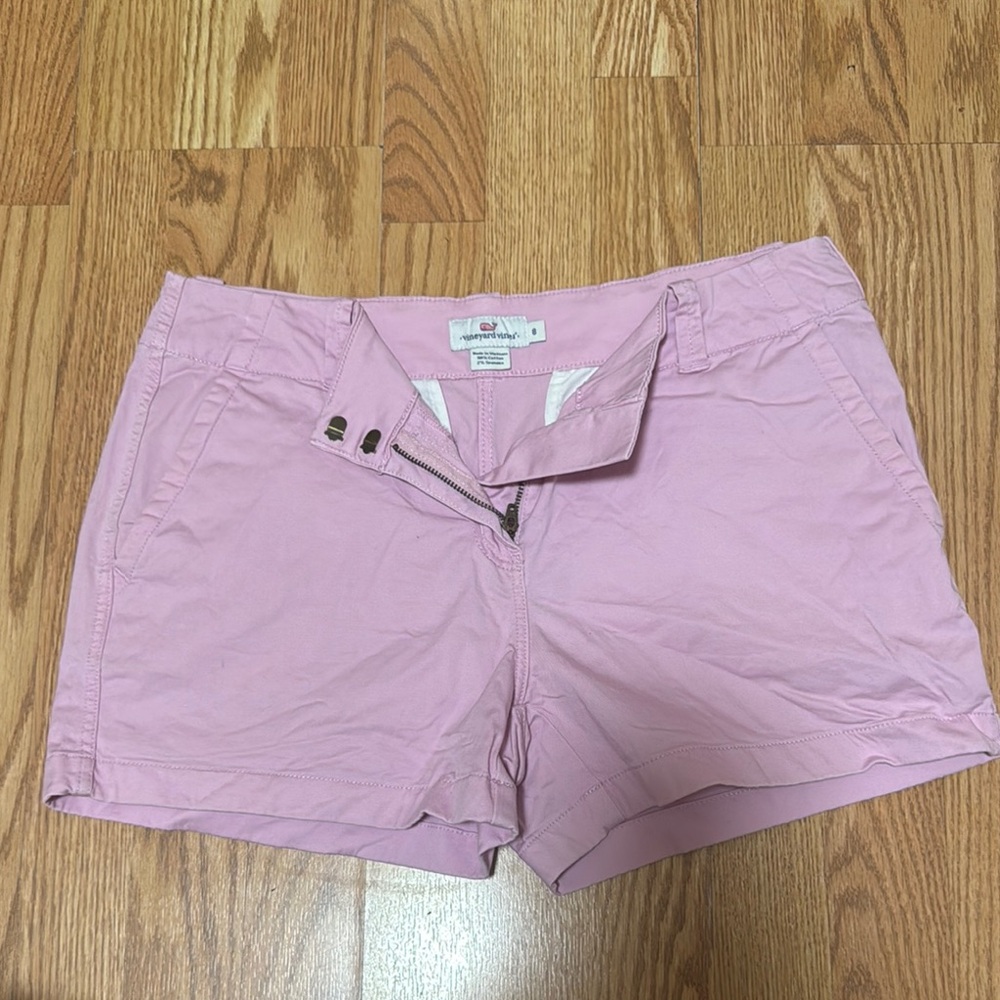 Vineyard Vines Pink Bermudas with Relaxed Fit and Frayed Hem